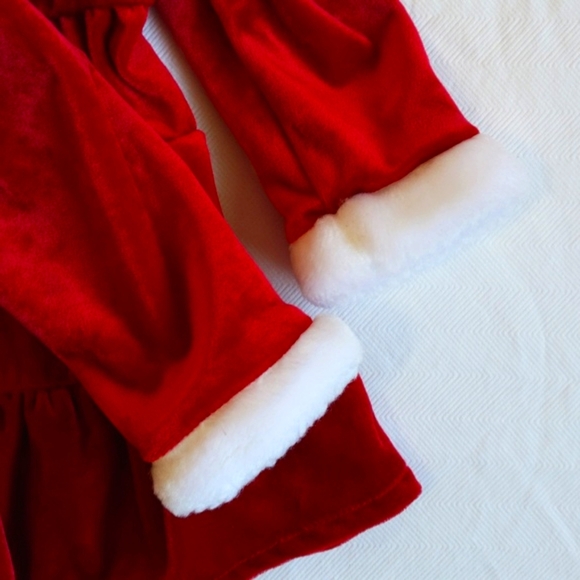 george christmas mrs. claus velvet faux fur holiday party dress 12 months baby - Picture 7 of 8